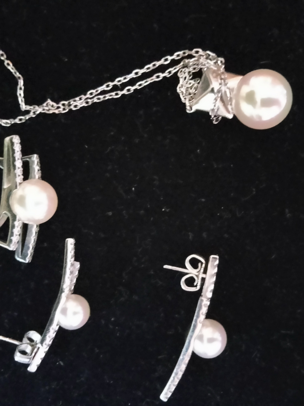 Majorica fron Spain Pearl Jewelry Set in Sterling Silver Like New